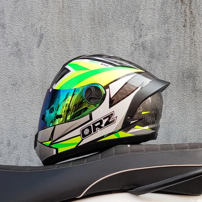 ORZ motorcycle helmet, men's and women's full helmets, winter motorcycle running helmets, couples, four seasons
