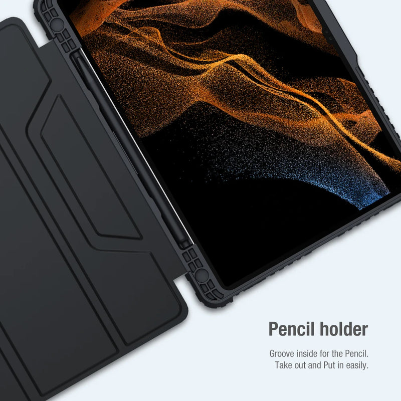 Nillkin For Samsung Galaxy Tab S8 5G Magnetic Case Camera Protection Folding Cover With Pen Holder For Samsung Galaxy Tab S7