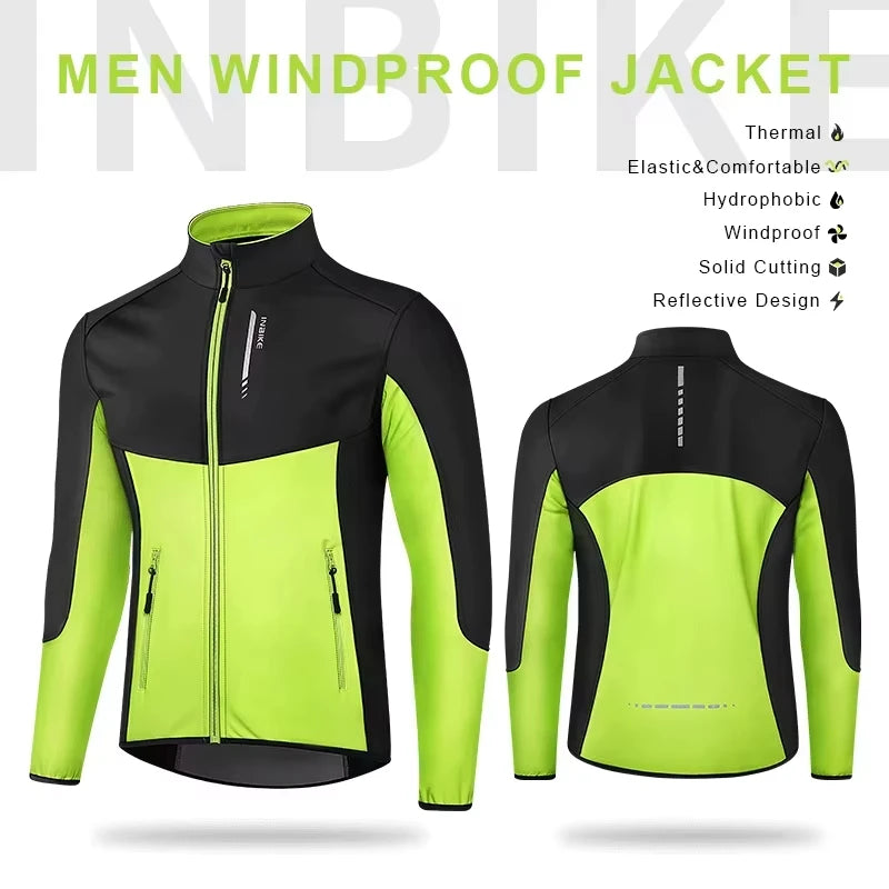 INBIKE Cycling Riding Jackets Man Winter Bicycle Clothing With Hood Men's Windbreaker Windproof Road Bike MTBClothes For Biking