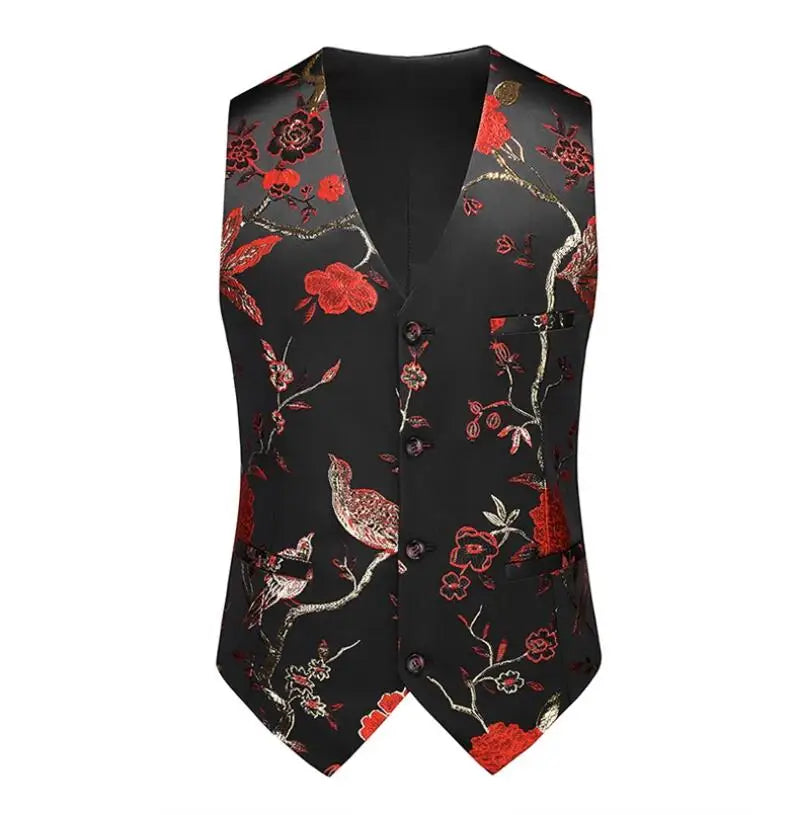 2026 Men's Gray-Purple Striped Plaid Suit Vest, Asian Sizes Red Slim Vests, Single-breasted V-neck Waistcoat, M-4XL 5XL 6XL