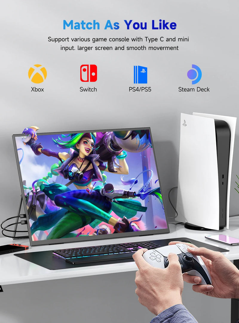 UPERFECT 23.8” Touchscreen Large Computer IPS Display With Stand 120Hz Desktop Monitor For XBox Switch PS5 Gaming Extend Screen