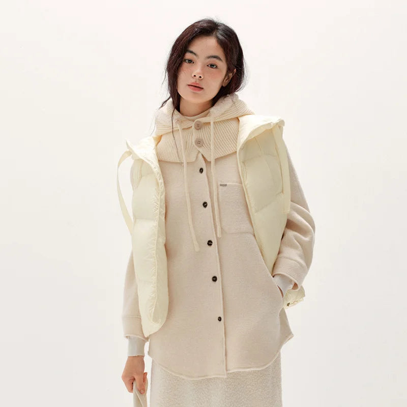 Semir Women Down Vest 90 Percent Down Fill Water Repellent Panel Design Solid Color Hooded Minimal Design 2026 New