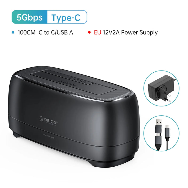ORICO SATA to USB3.0 Hard Disk Docking Station for 2.5" 3.5" SSD Disk Case  5Gbps Speed HDD Docking Station Hard Drive Enclosure