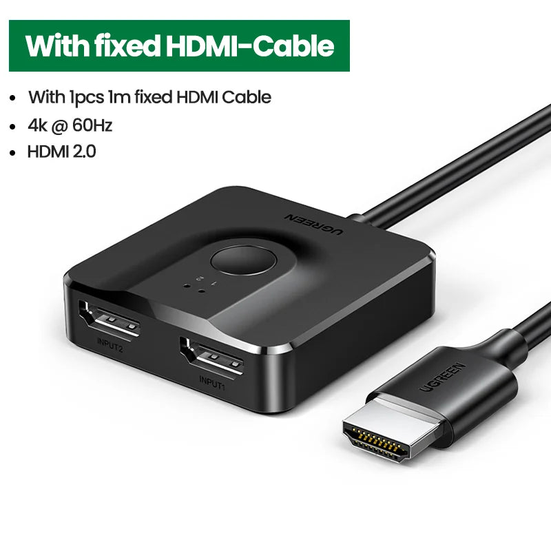 UGREEN HDMI Splitter 3D 4K for Xiaomi Mi Box Bi-directional HDMI -compatible Switcher for Xbox PS4 TV Box Splitter HDMI Switcher
