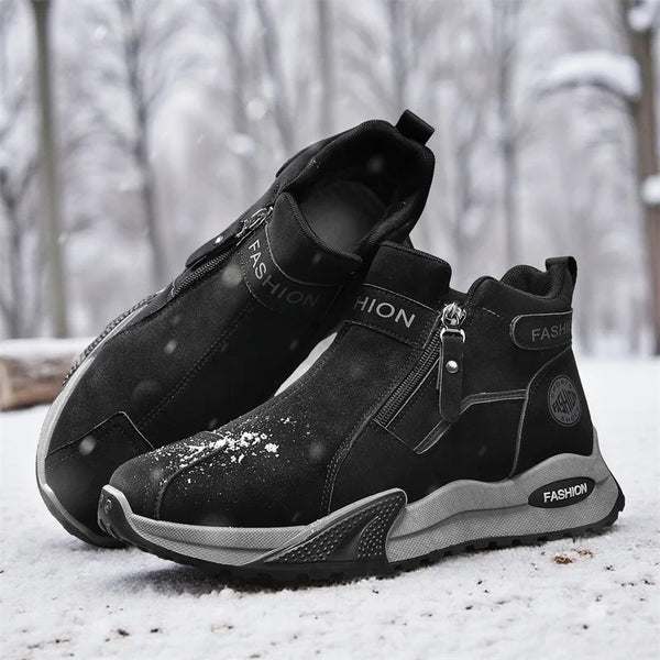 Men's boots winter new warm plush casual snow boots fashion youth Joker outdoor sports cotton shoes anti-slip high-top work shoe