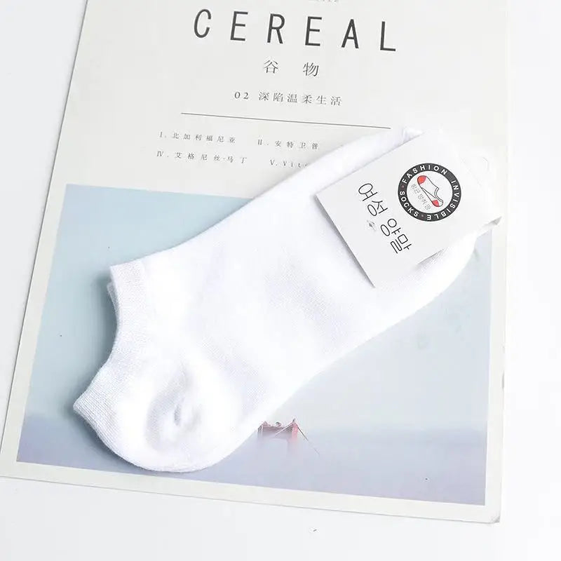 Men Women Cotton No Show Boat Socks Solid Black White Thin Breathable Sweat Wicking Low Cut Ankle Socks Spring Summer Wholesale