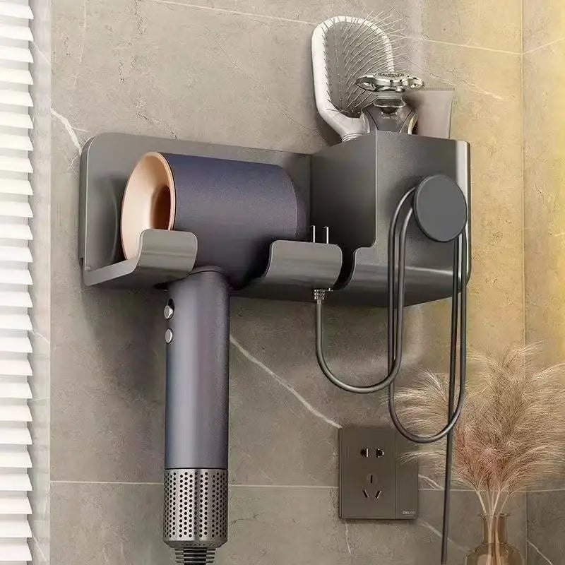 Hair Dryer Storage Rack, Bathroom, Household Hair Dryer Bracket, Wall Mounted Air Duct Rack, Nail Free Wall Hanging