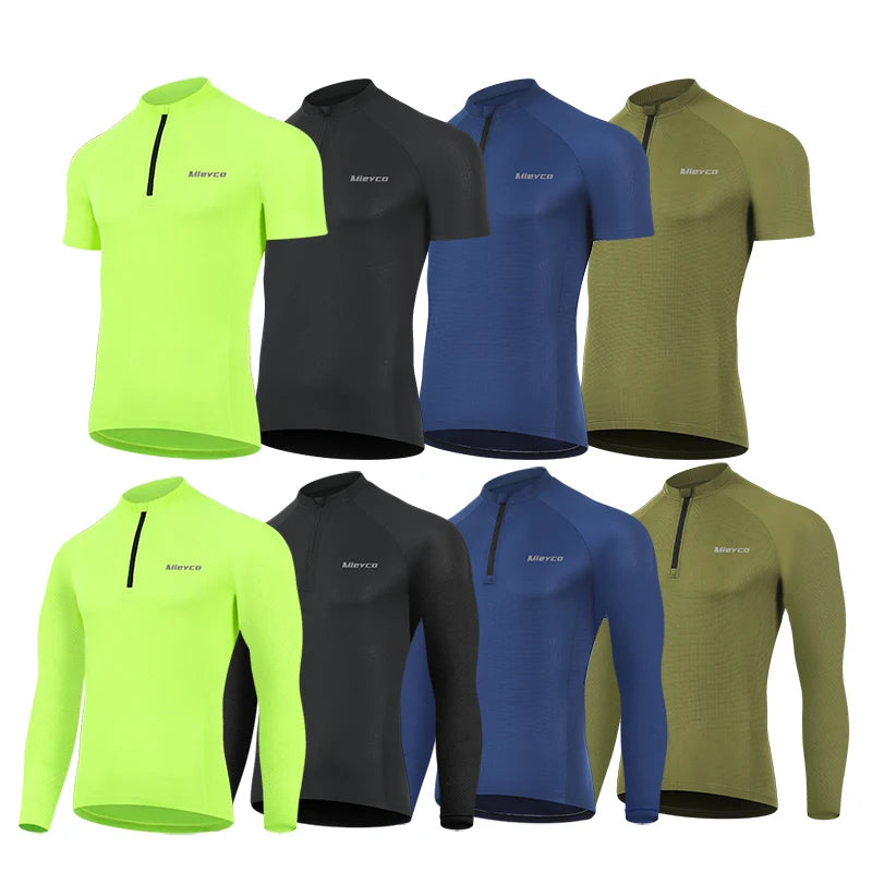 Men's Long Sleeve Reflective Cycling Jersey, Slim Fit Quick Dry Breathable With Rear Pockets for MTB Road Bike Riding Maillot