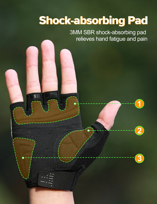 INBIKE Half Finger Cycling Gloves Man Shock Absorption Breathable Summer Gloves for Mountain Bike Road Bicycle Gloves Anti-Slip