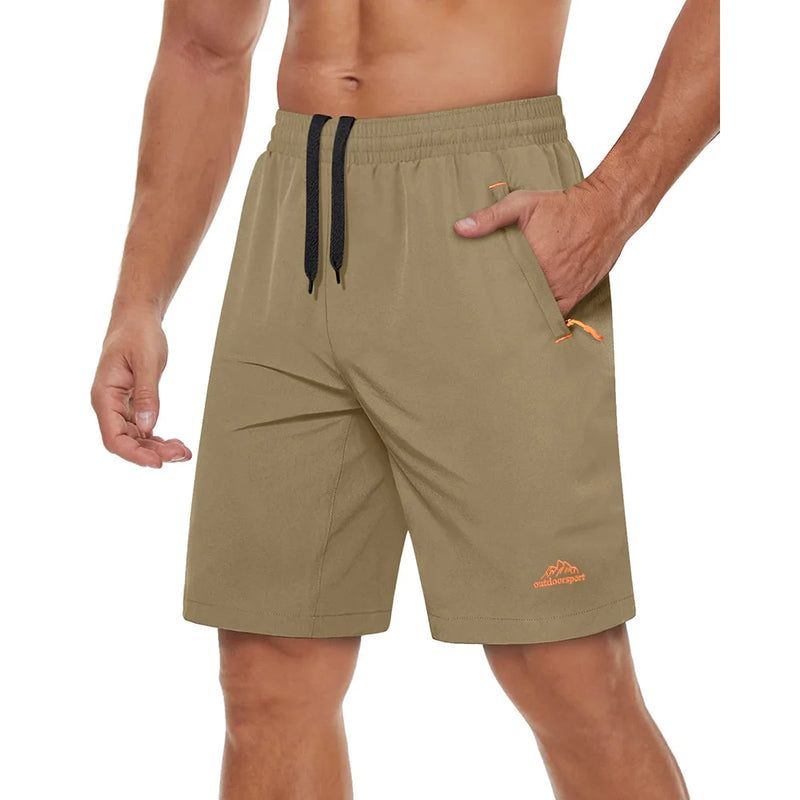 TACVASEN Quick Dry Athletic Running Shorts with Zipper Pockets Men's Summer Shorts for Gym Training Workout Hiking Casual Shorts