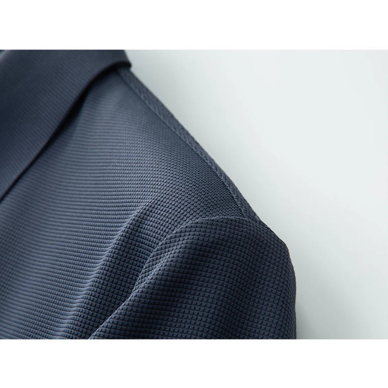 Men's  Waffle Ice Silk Polo Shirt - Cooling & Stretch, Slim Fit, Multi Colors  Breathable, Moisture-wicking  T-shirt.