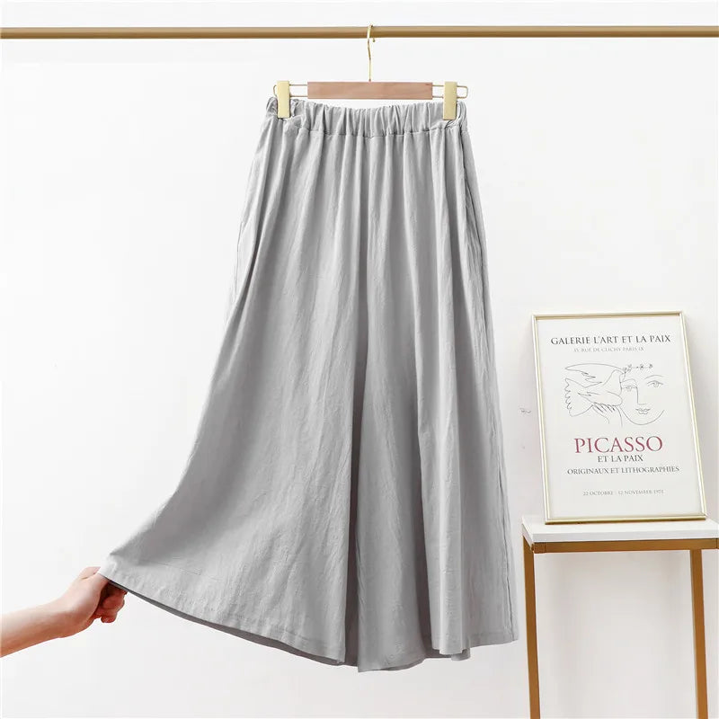 Spring Autumn Loose Wide Leg Pants Cotton Linen Home Wear Trousers New Sleeping Pajamas Pant Women Sleepwear Pantalon De Pijama