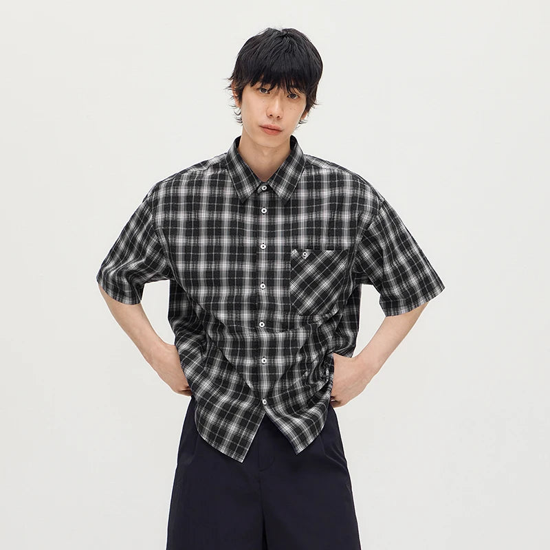 Semir Men Shirt Cotton Plaid Bubble Textured Classic Versatile Casual Top 2026 Summer Soft Breathable Daily Fashion Wear
