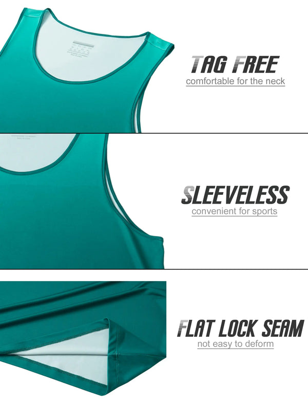 TACVASEN Men's Summer UPF 80+ Quick Dry Muscle Tank Tops Colorful Workout Stretchy Sleeveless Shirts Gym Athletic Swim Tee Tops