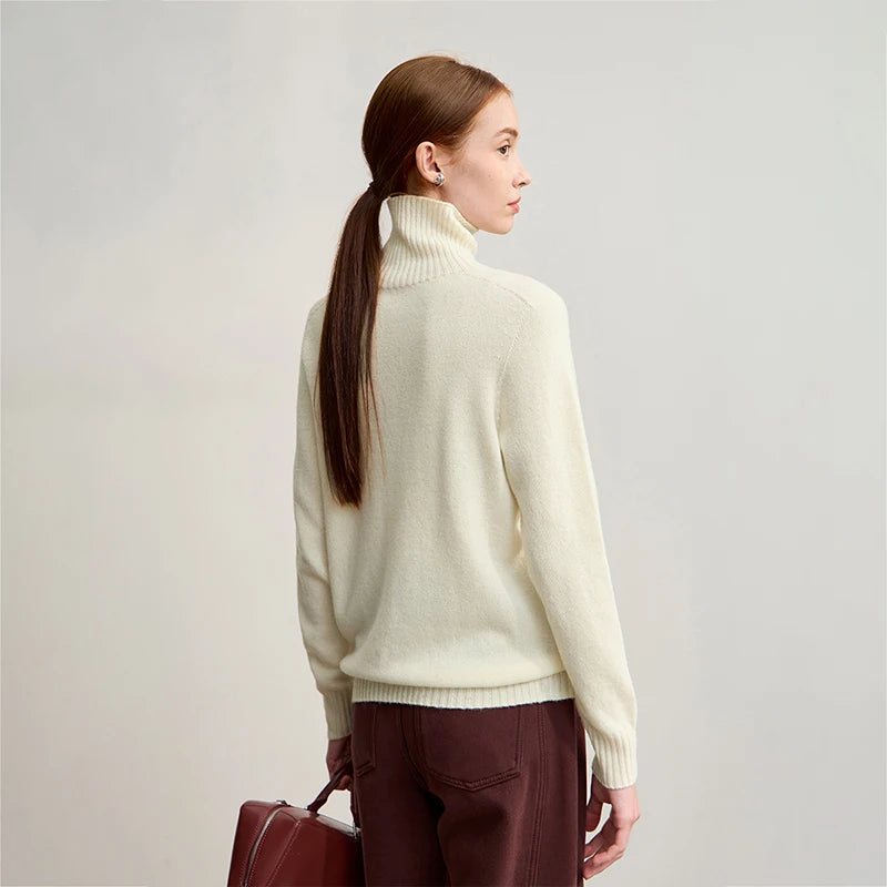 អាវយឺត Amii Minimalism Pullover Knitwear ឆ្នាំ ២០២៥ រដូវរងាថ្មី អាវយឺតក Turtleneck រោមចៀមសម្រាប់នារី ងាយស្រួលប្រើ អាវត្រង់ក្តៅ សម្រាប់ធ្វើដំណើរ 12514016