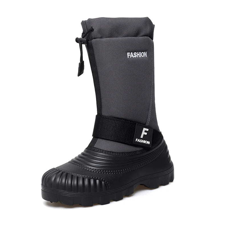 Men's high-top casual snow boots winter warm velvet cotton boots soft sole non-slip comfort outdoor walking thicken work boots
