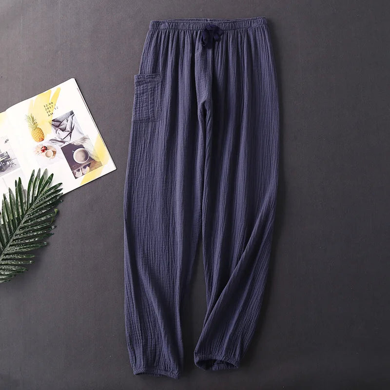 Cotton Crepe 100% New Pajamas Pant For Women Casual Spring Autumn Home Wear Trousers Large Size Night Ladies Pijamas Pants