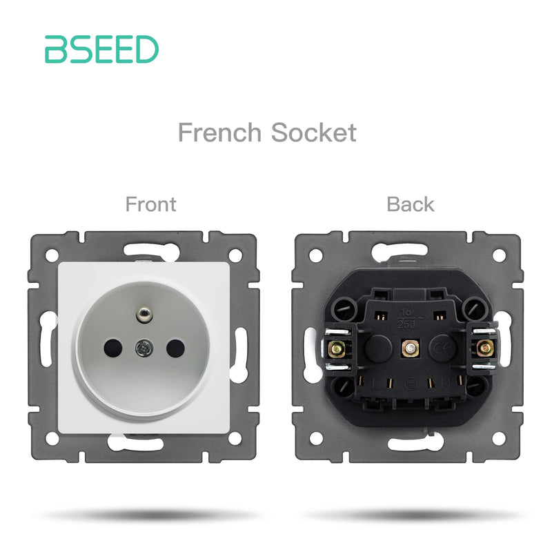 BSEED Wall Button Switch 1/2Gang USB Type-C Wall Socket Module Part Internet TV Telephone Socket Plastic Frame DIY Function Part
