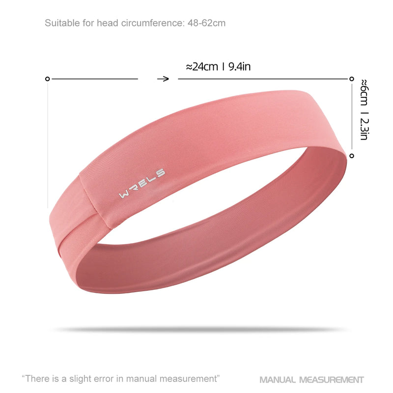 WRELS Sports Headband Running Fitness Sweatband Elastic Absorbent Sweat Cycling Jog Tennis Yoga Gym Head Band Hair Bandage