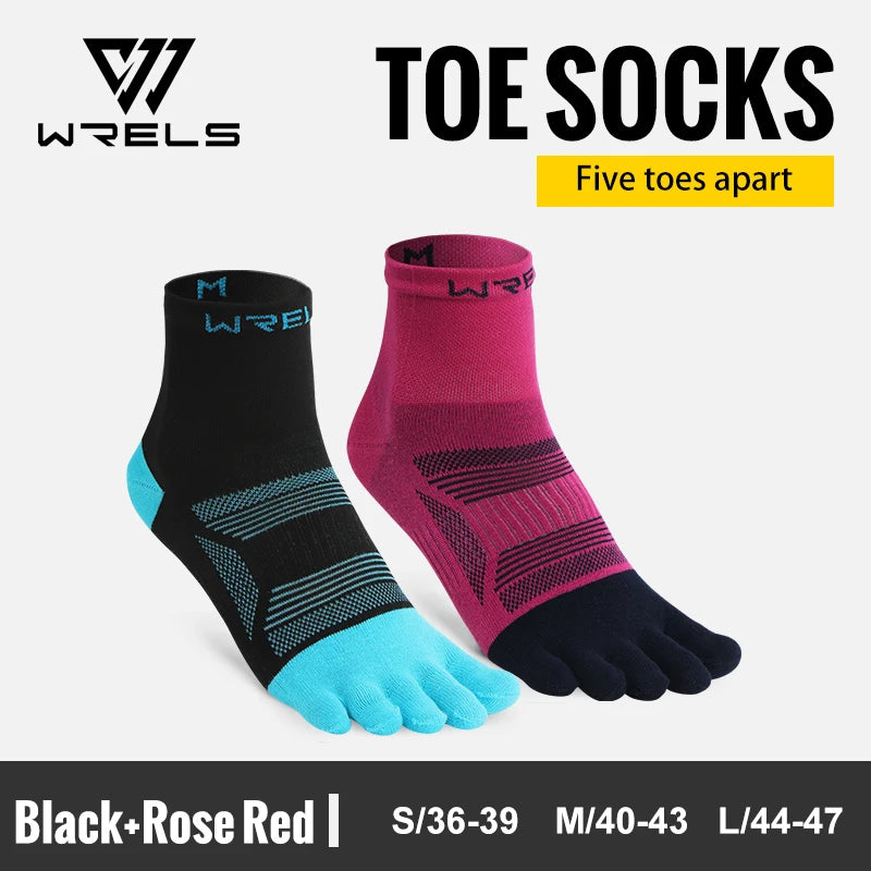 WRELS Toe Socks for Men and Women Athletic Hiking Toe Socks Soft Comfortable and Moisture Wicking Quick-Dry Five Toe Socks