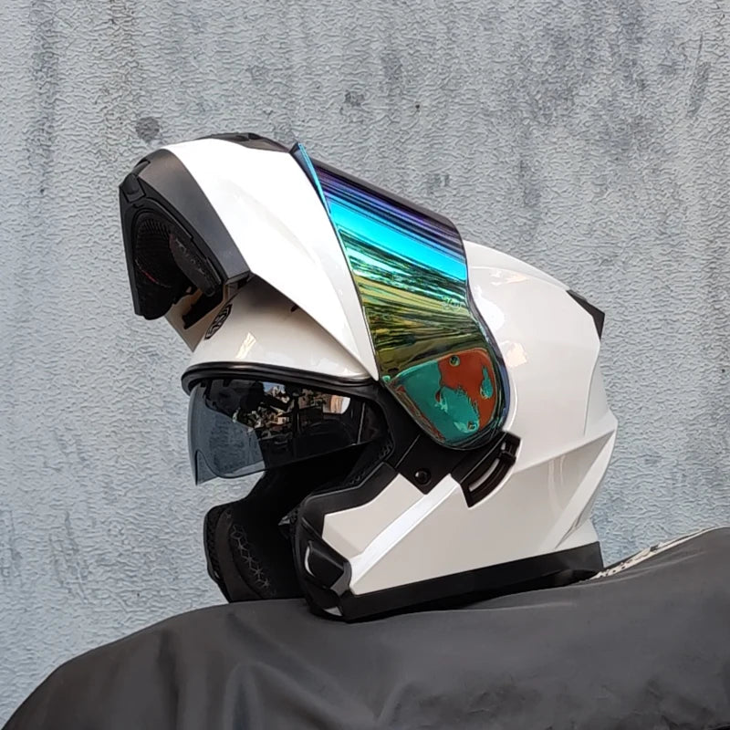 ORZ-162 motorcycle helmet, modular flipped full face helmet, long-distance off-road helmet with built-in sunshade