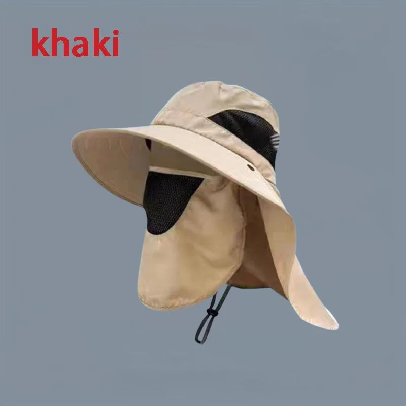 1pc Fishing Hat, Breathable Wide Brim Sun Hat for Men Outdoor Activities,Hiking Trekking,Fishing, 4 Colors Available