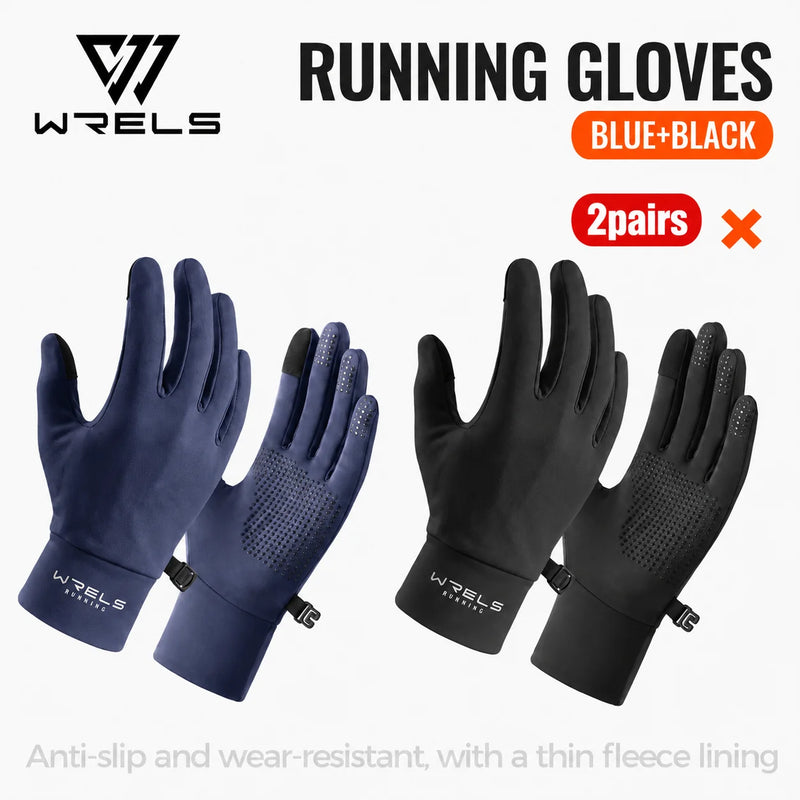 WRELS Driving Gloves Thermal Anti‑Slip Glove Liners Touch Screen Running Hiking Cycling Winter Men Women Outdoor Sports Glove