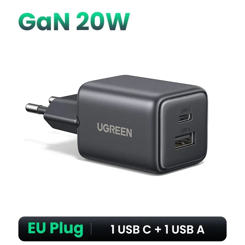 UGREEN 45W/30W/25W/20W GaN Charger PD3.0 PPS QC3.0 USB C Fast Charger For Samsung S26 iPhone 18 17 16 Pro Max iPad Xiaomi Tablet