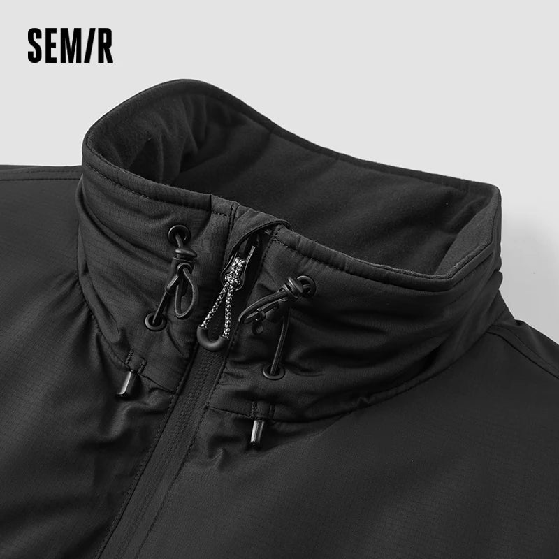 Semir Cotton Coat Men Winter Heat-Generating Tech Three-Resistant Outerwear 2025 New Outdoor Functional Loose Stand Collar