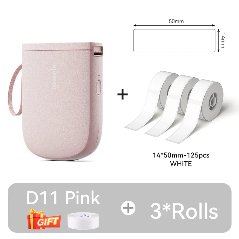 NIIMBOT D11 New Version Label Printer Mini Portable 300DPI Bluetooth Wireless Label Maker Name Tag Kitchen Sticker PrintingMaker