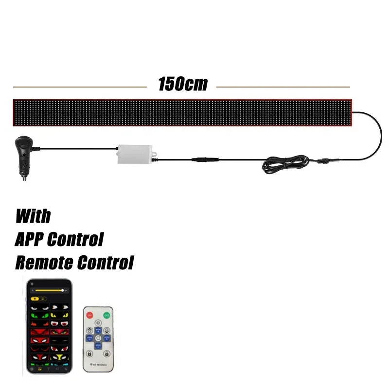 Truck Devil Eye LED Matrix Pixel Panel Soft Foldable APP&Remote Control Lighting Graffiti Scrolling Stickup TextLight Windshield