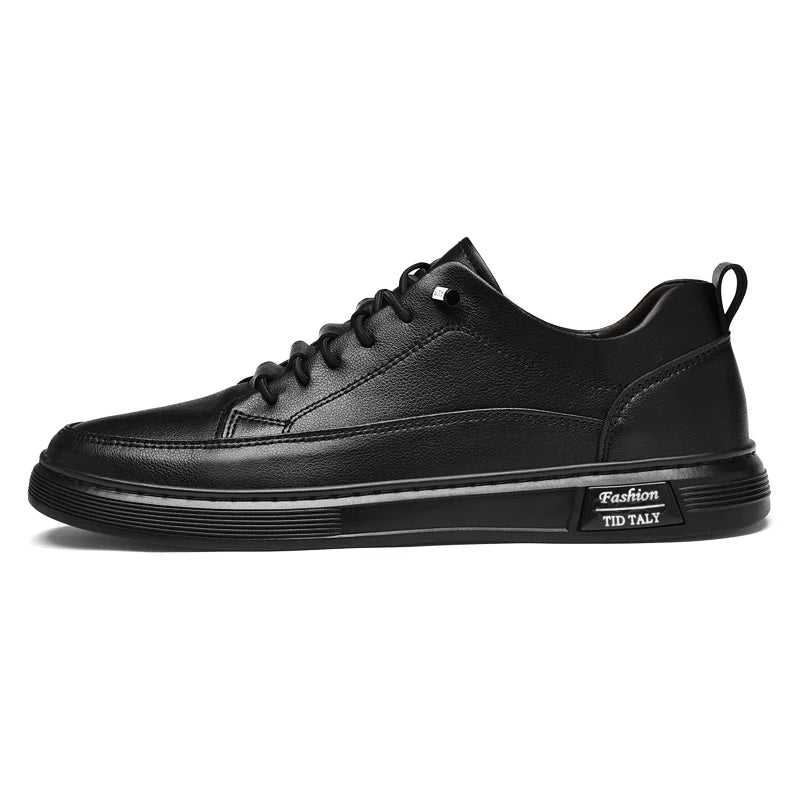 Autumn Spring Mens Leather Casual Shoes Men White Shoes Fashion Flat Shoes Big Size 46 47 Comfortable