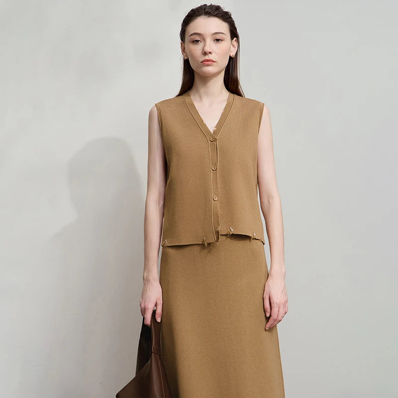 សំពត់ AMII របស់ស្ត្រី Minimalism ឆ្នាំ 2026 រដូវស្លឹកឈើជ្រុះថ្មី អាវប៉ាក់រឹង O-Neck រលុង អាវយឺតមធ្យម សម្លៀកបំពាក់ស្ត្រីដាច់ដោយឡែក 12554006