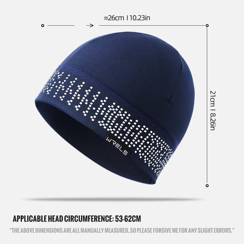 WRELS Reflective Hat Winter Windproof and Cold-proof Hat Beanie Men Outdoor Cycling Ski Running Warm Hat
