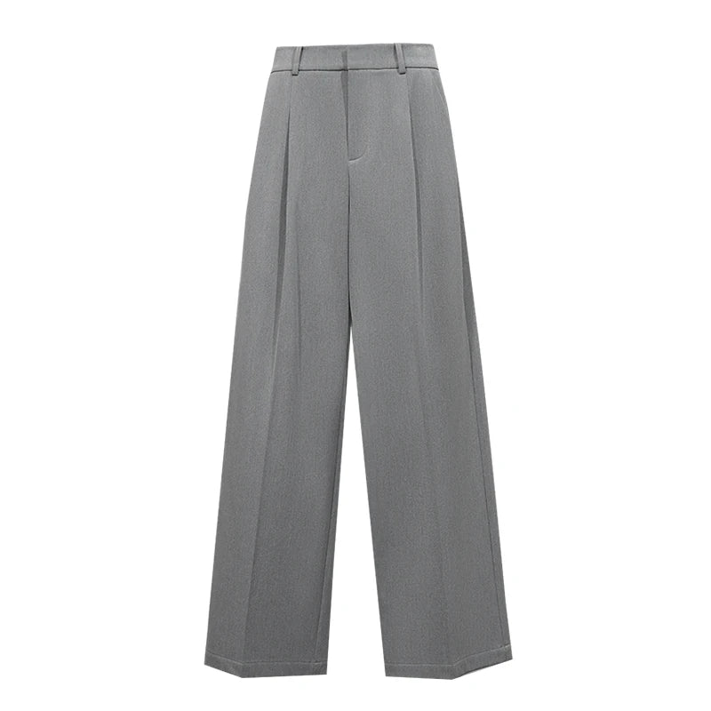 Amii Women's Natural Elastic Waist Stretch Wide Leg Pants 2026 Autumn Minimalist Casual Oversized Slimming Trousers 12624003