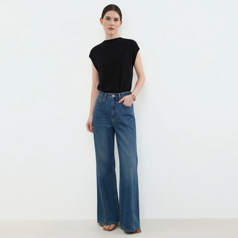 Amii Women's T-shirt 2026 Summer New Mock Neck Acetate Stretch Dolman Sleeve Basic Versatile Casual Women's Tee Shirt 12622223