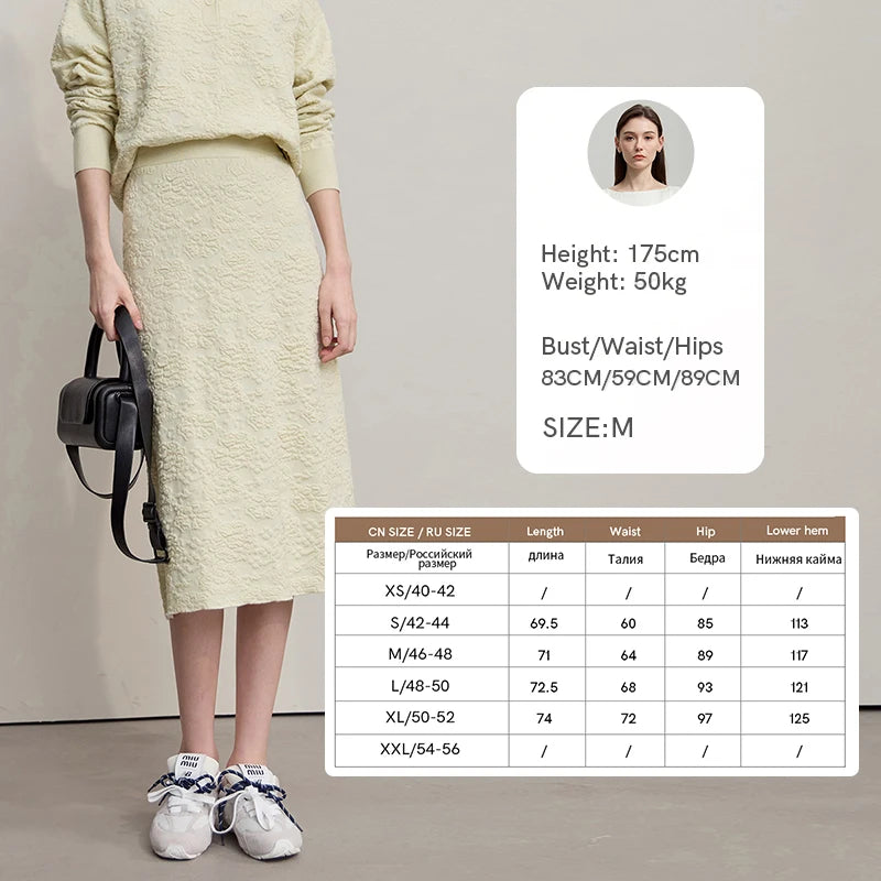 AMII Women's Sweater 2026 Autumn New Knitted Top Long Sleeves Ladies Clothing Midi Skirt Solid Color Sweater Separately 12543068