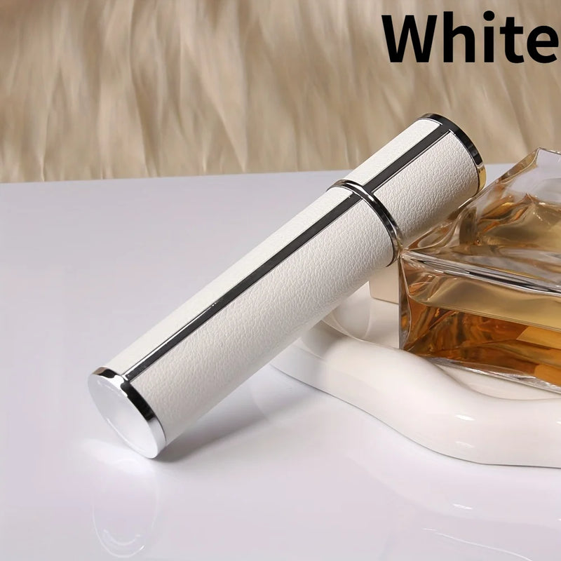 Premium Matte Mini Perfume Atomizer 1pc 10ml, LeakProof Nozzle, Metal Matte Material, Glass Inner Bottle, white、black and orange