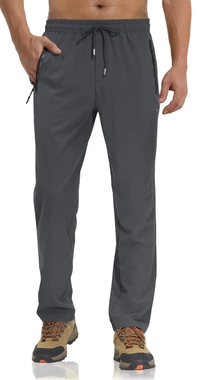 TACVASEN Summer Quick Dry Joggers Hiking Pants Mens Lightweight Casual Running Pants Drawstring Fitness Sports Gym Sweatpants