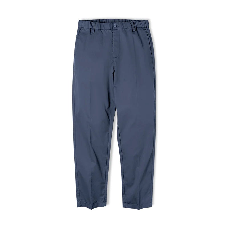 Maden Retro Straight-fit Blazer Trousers Khaki Casual Tapered Pants Elastic Waist Comfortable Pants for Men's Spring and Autumn