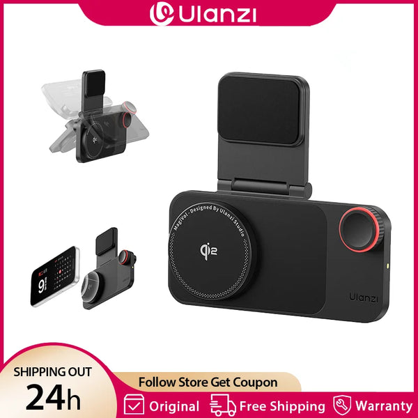ឆ្នាំងសាកឥតខ្សែ Ulanzi CW15 សម្រាប់ iPhone 17 16 15 Pro Max 15W Qi2 សាកថ្មលឿន 210° អាចលៃតម្រូវបានដោយដៃ ការគ្រប់គ្រងការចុច