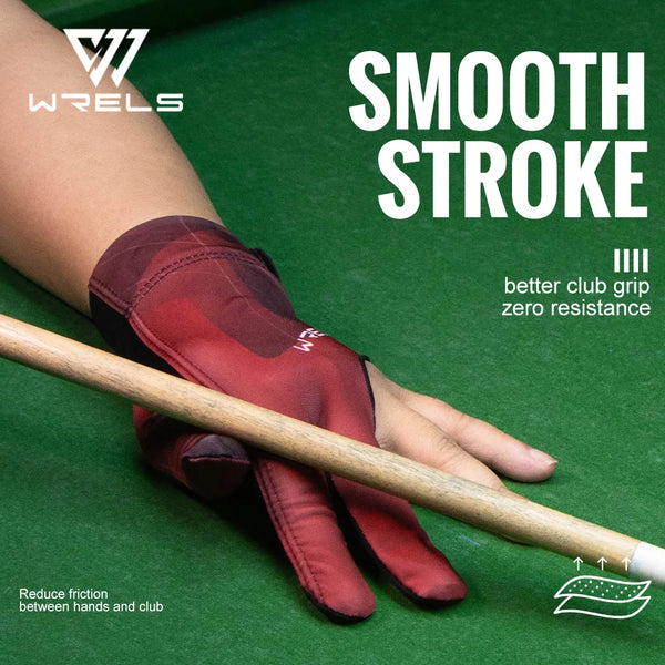 WRELS 1pc Professional Billiards Glove High Elastic 3 Finger Snooker Glove Breathable Anti-Slip Adjustable Billiard Pool Glove