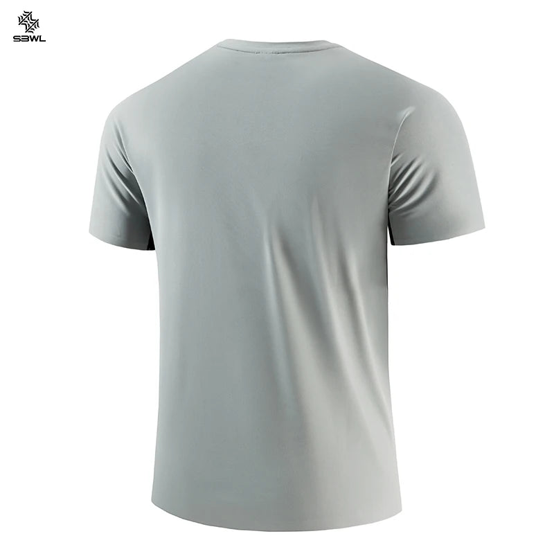 SBWL 2026 Summer Men's New Outdoor Running Fitness Quick Dry Sports T-Shirt High Quality Light Casual Short Sleeve Gym Tops