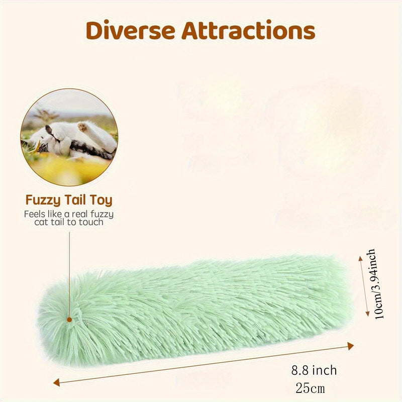 Soft & Durable Cat Grass Toys for Indoor Cats - Interactive Kick Toys with Striped Design,Plush Fur Teeth Cleaning & Oral Health