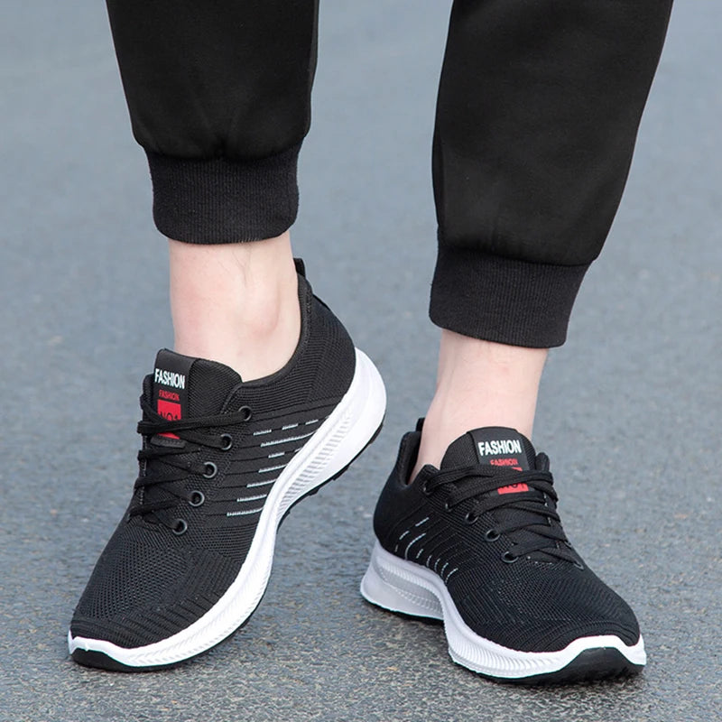 Spring Summer Men's Shoes Breathable Light Casual Sports Shoes Outdoor Soft Soles Comfort Lace Up Running Shoes Student Sneakers