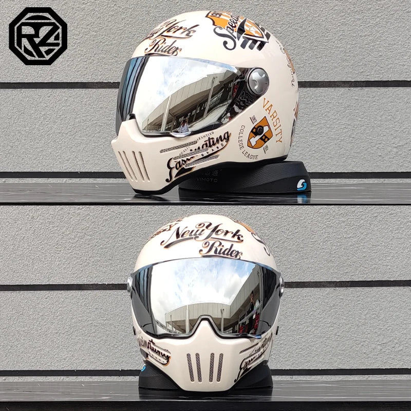Retro motorcycle helmet ABS Light cruiser full coverage helmet for men and women DOT approved
