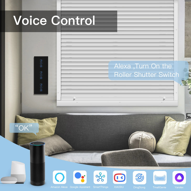 BSEED Wifi Roller Shutter Switch Triple Smart Blind Switch Wall Touch Switches  Smart Life Tuya Alexa App Voice Control