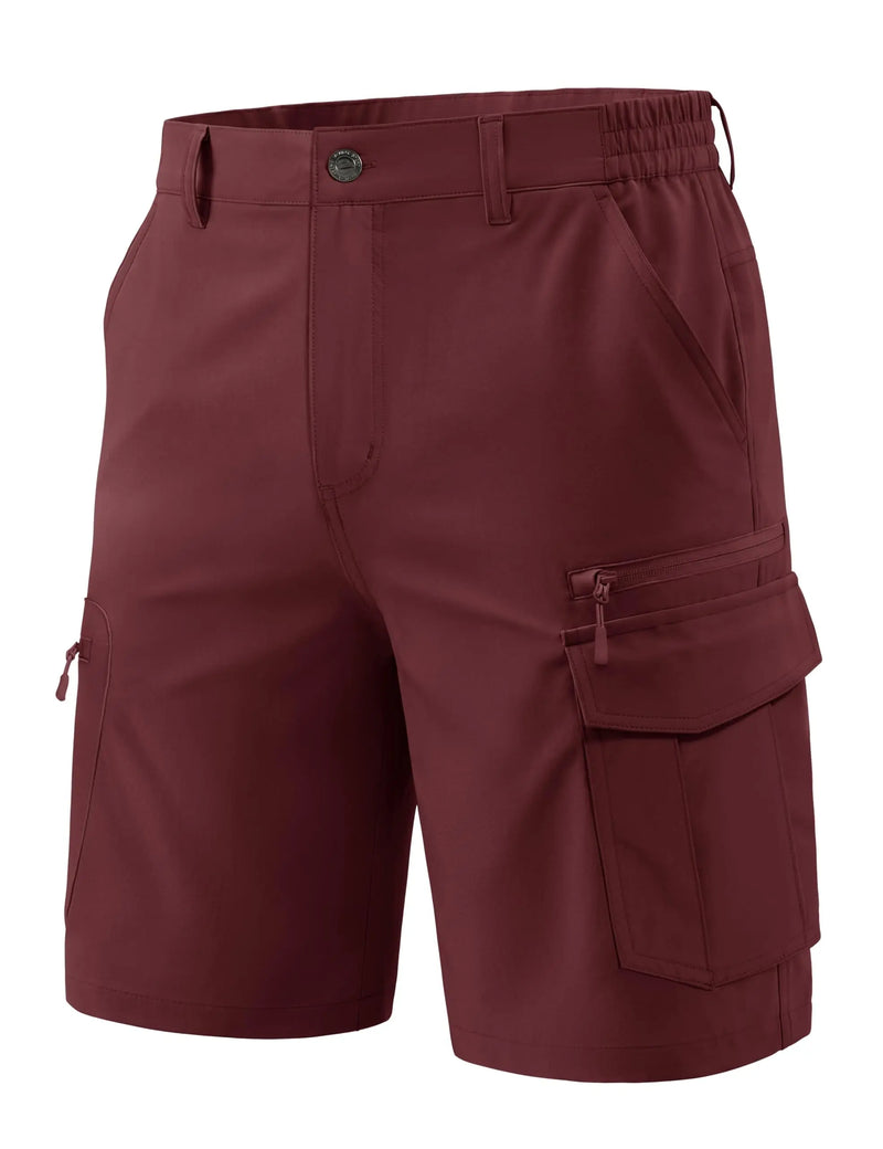 TACVASEN Men's 9 Inch 7 Pockets Cargo Shorts  Quick Dry Lightweight Outdoor Work Shorts Hiking Fishing Tactical Casual Pants Men