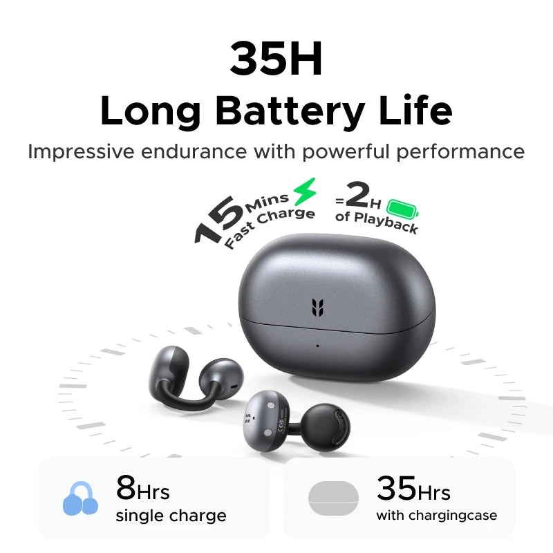 【2026】UGREEN HiTune S3 Air Open Ear Earbuds Bluetooth Clip On Wireless Headphones ENC Mic forCalls Earphones for Running Workout