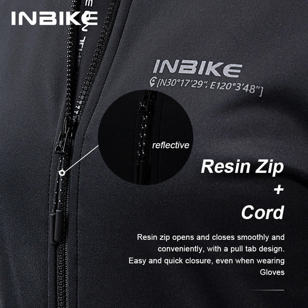 INBIKE 2024 Women Cycling Jackets Winter Thermal Softshell Jacket Windbreaker for Women Windproof Bicycle Clothing with Pockets